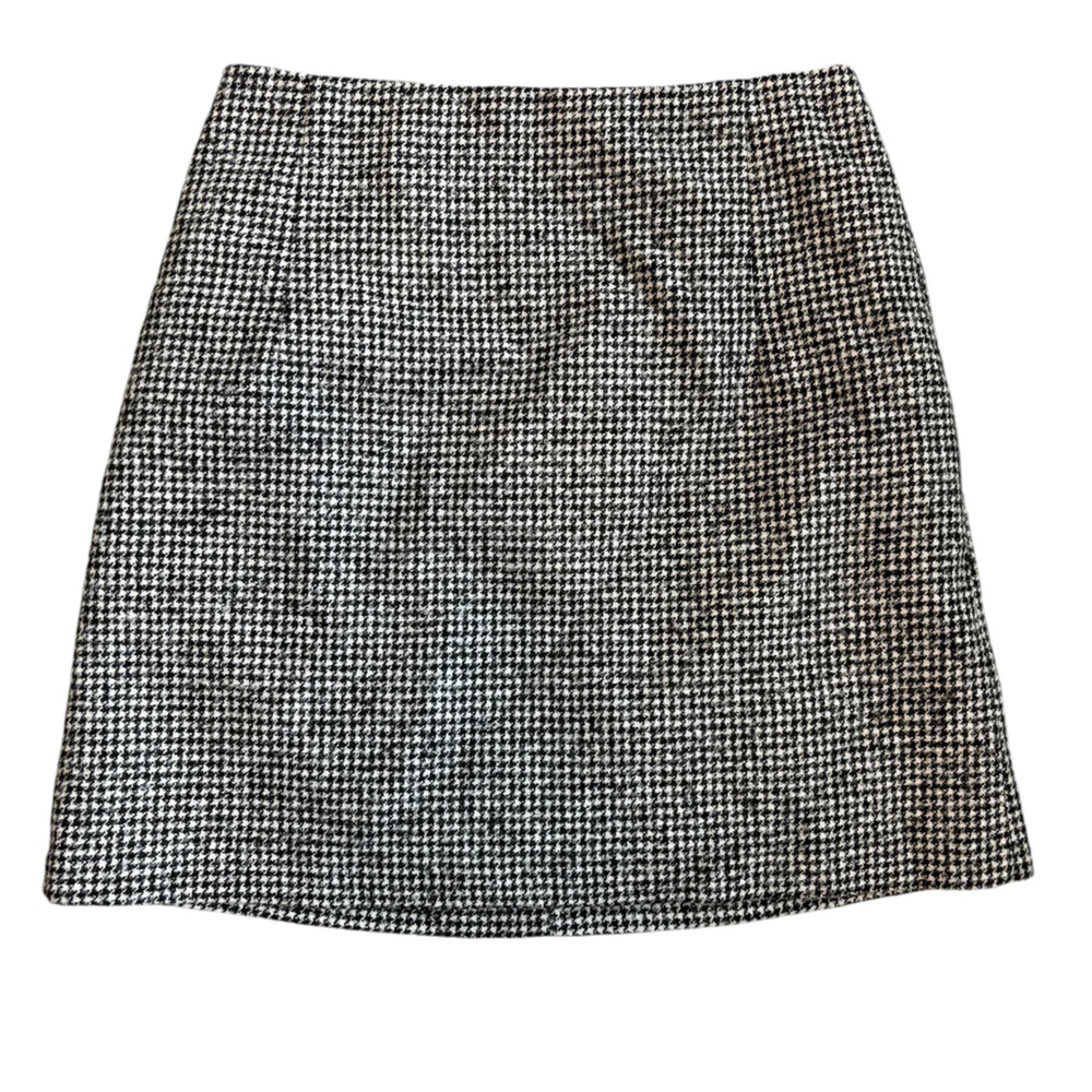Mossimo Dutti Herringbone Black White Wool Mini Skirt Size Small